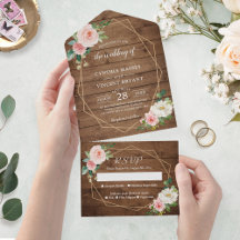 Rustige Romance Blush Floral Geometric Wedding