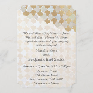 Rustige Romance bruiloft   Faux Gold Foil Mosaic Kaart