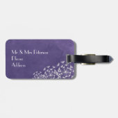 Rustige Romance Paarse Bagagelabels Honeymoon (Achterkant horizontaal)