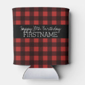 Rustige Rood- en Zwarte Buffalo-speldenfeest Blikjeskoeler (Achterkant)