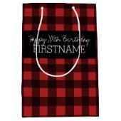 Rustige Rood- en Zwarte Buffalo-speldenfeest Medium Cadeauzakje (Voorkant)