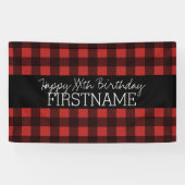 Rustige Rood- en Zwarte Buffalo-speldenfeest Spandoek (Horizontaal)