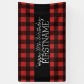 Rustige Rood- en Zwarte Buffalo-speldenfeest Spandoek (Verticaal)