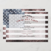 Rustige Rood Wit Blauw Glitters VS-vlag 4 juli Kaart (Voorkant / Achterkant)