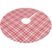 Rustige rood-witte geruite plaid kerstboom rok (Gekanteld)
