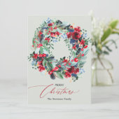 Rustige roodbruine kerstkreet feestdagenkaart (Staand voorkant)