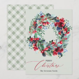 Rustige roodbruine kerstkreet feestdagenkaart