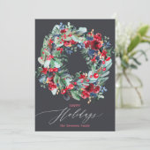 Rustige, roodbruine kerstmis blij feestdagenkaart (Staand voorkant)