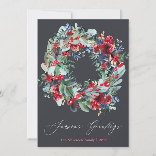 Rustige roodbruine kerstmis feestdagenkaart (Voorkant)