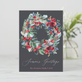 Rustige roodbruine kerstmis feestdagenkaart (Staand voorkant)