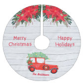 Rustige roodroodtrut White Wood kerstboomrok Kerstboom Rok (Voorkant)