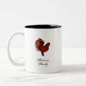 Rustige roodroster familienaam gepersonaliseerd tweekleurige koffiemok (Links)