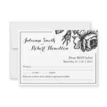 Rustige Roos bloemen RSVP-kaarten