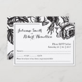 Rustige Roos bloemen RSVP-kaarten RSVP Kaartje (Voorkant / Achterkant)