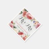 Rustige Roos bloemen White Wood Wedding Monogram Servetten (Hoek)