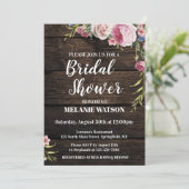 Rustige Roos Bridal Shower Invitation Kaart (Staand voorkant)