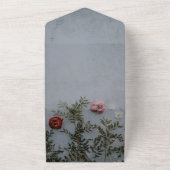 Rustige roos-chic floral All in One Wedding Invite All In One Uitnodiging (Buitenkant)