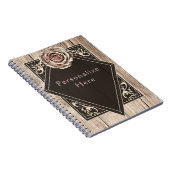 Rustige Roos Elegant Light Wood Diamond - Aangepas Notitieboek (Rechterzijde)