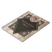 Rustige Roos Elegant Light Wood Diamond - Aangepas Notitieboek (Linkerzijde)