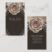 Rustige Roos Elegant Light Wood Diamond - Aangepas Visitekaartje (Voorkant / Achterkant)