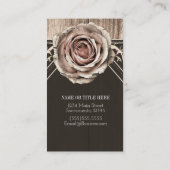 Rustige Roos Elegant Light Wood Diamond - Aangepas Visitekaartje (Achterkant)