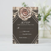 Rustige Roos Elegant Light Wood Wedding RSVP Kaart (Staand voorkant)