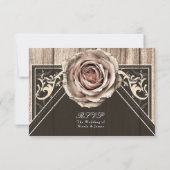Rustige Roos Elegant Light Wood Wedding RSVP Kaart (Achterkant)