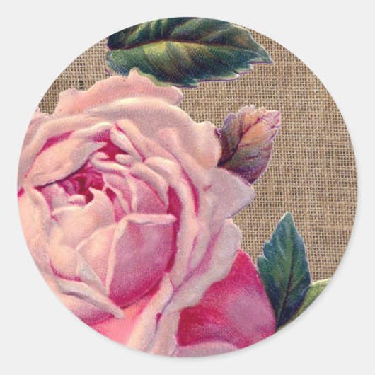 Rustige Roos Envelopzegel Ronde Sticker (Voorkant)