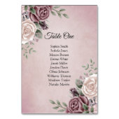Rustige Roos Floral roze tabelnummer Kaart (Voorkant)