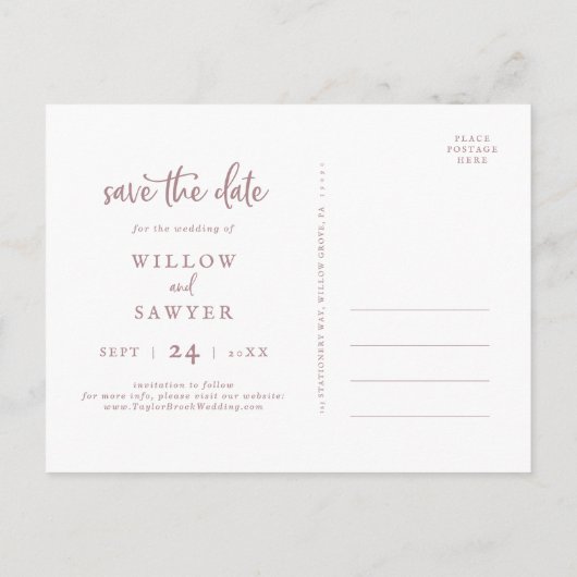 Rustige Roos Gold 3 Fotosjabloon Opslaan datum Uitnodiging Briefkaart (Achterkant)