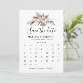 Rustige Roos Gold Floral bespaart de kalender van  Save The Date (Staand voorkant)