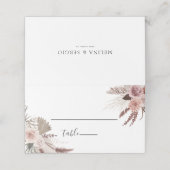 Rustige Roos Gold Floral Wedding Place Card Plaatskaartje (Buitenkant ongevouwen)