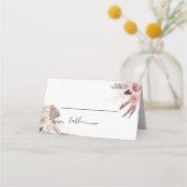 Rustige Roos Gold Floral Wedding Place Card Plaatskaartje (Voorkant)