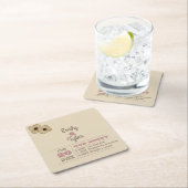 Rustige Roos Gold persoonlijke huwelijksweddenscha Kartonnen Onderzetters (Insitu)
