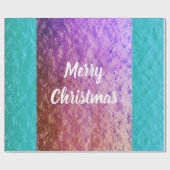 Rustige Roos Gold Pink Blauwgroen Blauwe Kerst Cadeaupapier (Vlak)