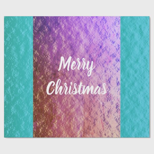 Rustige Roos Gold Pink Blauwgroen Blauwe Kerst Cadeaupapier (Vlak)