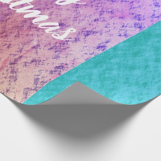 Rustige Roos Gold Pink Blauwgroen Blauwe Kerst Cadeaupapier (Hoek)