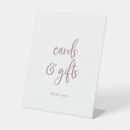 Rustige Roos Gold Script-Kaarten en cadeautjes Reclamebord Met Voetstuk