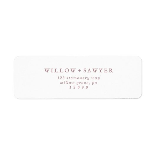 Rustige Roos Gold Script Return Address Label (Voorkant)