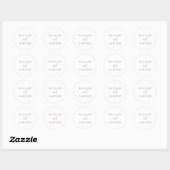 Rustige Roos Gold Script Wedding Envelope-zegels Ronde Sticker (Vel)