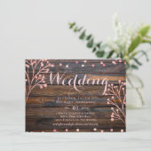 Rustige ROOS GOLD Wedding Pink Wood Budget (Staand voorkant)
