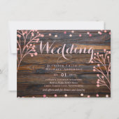 Rustige ROOS GOLD Wedding Pink Wood Budget (Voorkant)