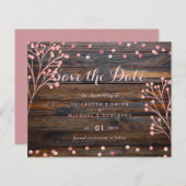 Rustige ROOS GOLD Wedding Pink Wood Budget (Voorkant / Achterkant)