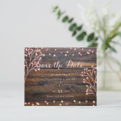 Rustige ROOS GOLD Wedding Pink Wood Budget (Staand voorkant)
