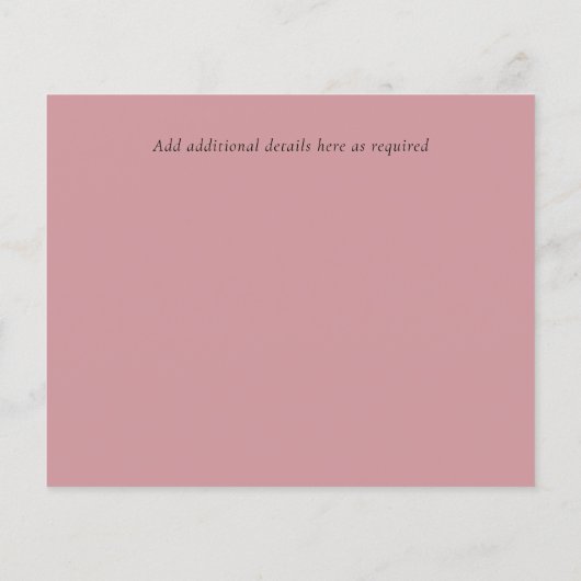 Rustige ROOS GOLD Wedding Pink Wood Budget (Achterkant)