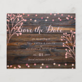 Rustige ROOS GOLD Wedding Pink Wood Budget (Voorkant)