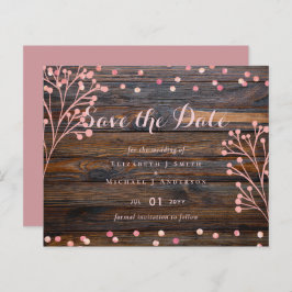 Rustige ROOS GOLD Wedding Pink Wood Budget