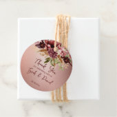 Rustige roos gouden terracotta rozen vallen bruilo bedankjes labels (In situ)