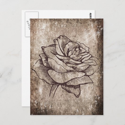 Rustige Roos inkttekening Briefkaart (Voorkant / Achterkant)