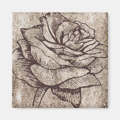 Rustige Roos inkttekening Magneet (Voorkant)